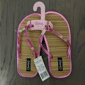 Chatties girls pink flip flops sz 1/2 new with tags ret $49